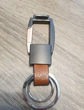 QOONG-Llavero de cuero genuino para hombre, de aleación de alta calidad, bolso colgante, elegante, de negocios, coche, llavero con anilla, soporte, joyería Y58, 2021