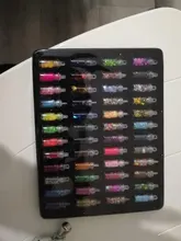 Set de 48 botellas de resina epoxi brillante, purpurina en polvo, corazón, estrella, Micro cuentas para arte de uñas, pegatinas de lentejuelas para fabricación de joyas DIY