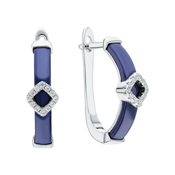 

Silver earrings with ceramics and cubic zirconia sunlight sample 925