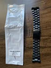 Correa de reloj de acero inoxidable para Samsung Galaxy Watch Active2, extremo curvo sólido de 22mm, 20mm, 46MM, 44MM, banda de reloj negra de 18mm y 24mm