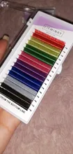 LIFMINRY-extensiones de pestañas suaves de visón, 8 colores, arco iris de color, 16 líneas Premium