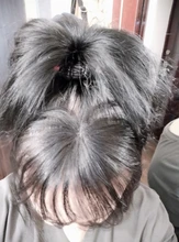 Flequillo brasileño de cabello humano, Clip de flequillo postizo hecho a mano, flequillo ligero y romo de aire suave