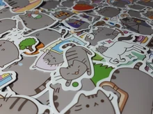 100 unids/pack Kawaii grueso gato diario impermeable decorativo papelería pegatinas artesanales Scrapbooking DIY álbum diario