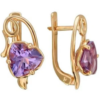 

Esthete earrings with 2 Amethyst Red Gold