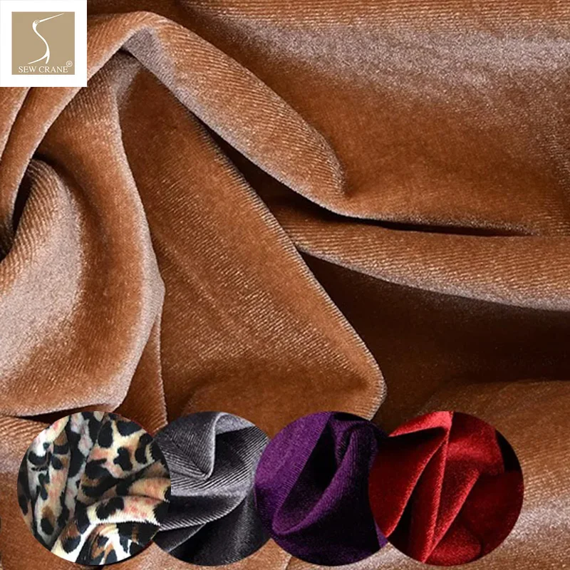 

Luxury Stretch Velvet Fabric Animal Leopard Print Velvet Cloth Sewing Apparel Costumes Craft Fabric