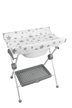 

PLASTIMYR, Bath, folding LEA, rigid, chassis, folding, baby, child, girl, newborn, white, gray, STARS