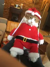 Apparel Costume Christmas-Clothes Dog-Suit Pet-Coat Santa-Claus with Winter Gomaomi Cap