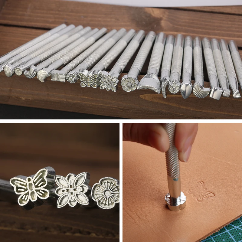 Leather Stamping Tools Handmade Seal Sculpture Metal Leather Processing Saddle Printinting Craft Tool Set