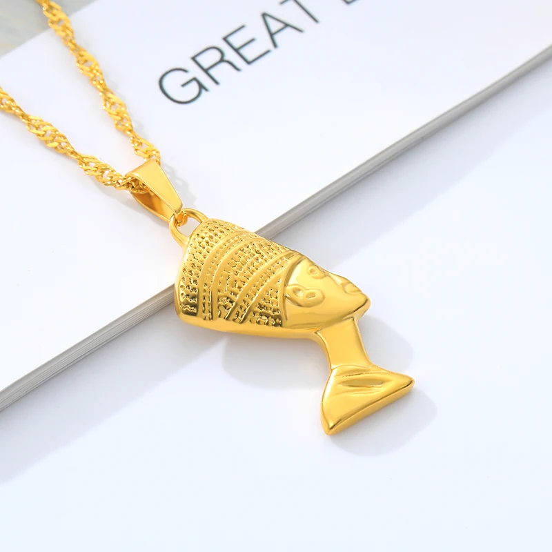 Цепочка с подвеской в виде египетской королевы Nefertiti для женщин и мужчин