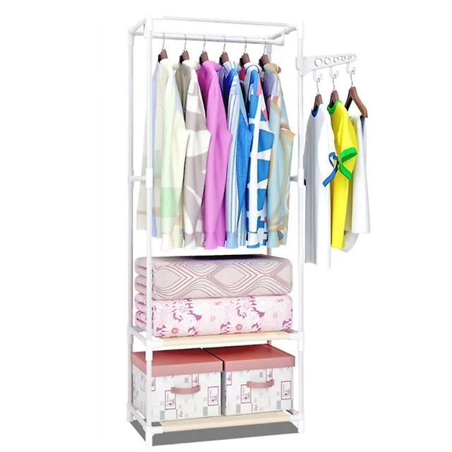 вешалка напольная; вешалка для одежды; вешалка напольная металлическая; шкаф каркасный; двойная стойка; органайзер для хранения вещей; напольная вешалка для одежды с полками; для обуви и сумок; стойка для хранения вещей; гардеробная; полка для обуви; подставка; стойка; стеллаж; рейл; white