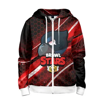 

Children's sweatshirt 3D with zipper Brawl Stars Crow