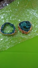 Colgantes de Druzys naturales azules para mujer, Charms, conector de piedra de cuarzo, colgante de lágrima dorada, regalo de joyería, collar de drusa DIY a granel
