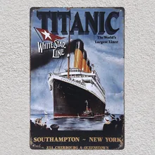 1 шт. титановый тонущий корабль Нью-Йорк жестяные таблички вывески настенная комната Человек Пещера украшение Бар Искусство ретро потертый ВИНТАЖНЫЙ ПЛАКАТ металл