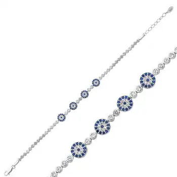

Merve Silver Evil Eye Women Bracelet