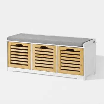 

SoBuy Hallway Shoe Storage Bench With Drawers & Cushion,FSR23-WN