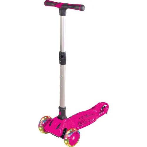 Cool Wheels Led Light Fold 3 Wheel Twist Child Scooter Pink-Maxi Size