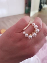 Fashion Big Geometric Pearl Paved Rings For Women 2021 New Jewelry Personality Statement