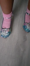 Disney-zapatos de cristal de Frozen para niñas, sandalias con nudo mariposa y tacón alto para fiesta de verano
