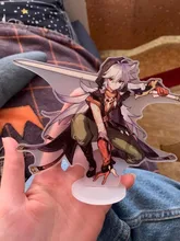 Genshin-Juego de mesa con base para disfraz de personaje, modelo de placa con base, modelo de figura de acrílico, ventiladores para decoración, regalo, Zhongli Mona Xinyan