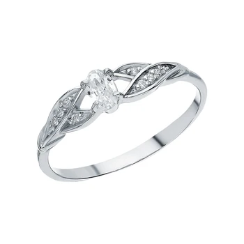 

Silver ring with cubic zirconia sunlight