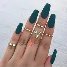 5 unids/set nuevo de moda de oro rayo onda Anillos anillo de dedo ajustable para mujeres chica regalos de Anillos Mujer anillo de la joyería