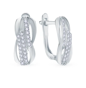 

Silver earrings with cubic zirconia sunlight sample 925