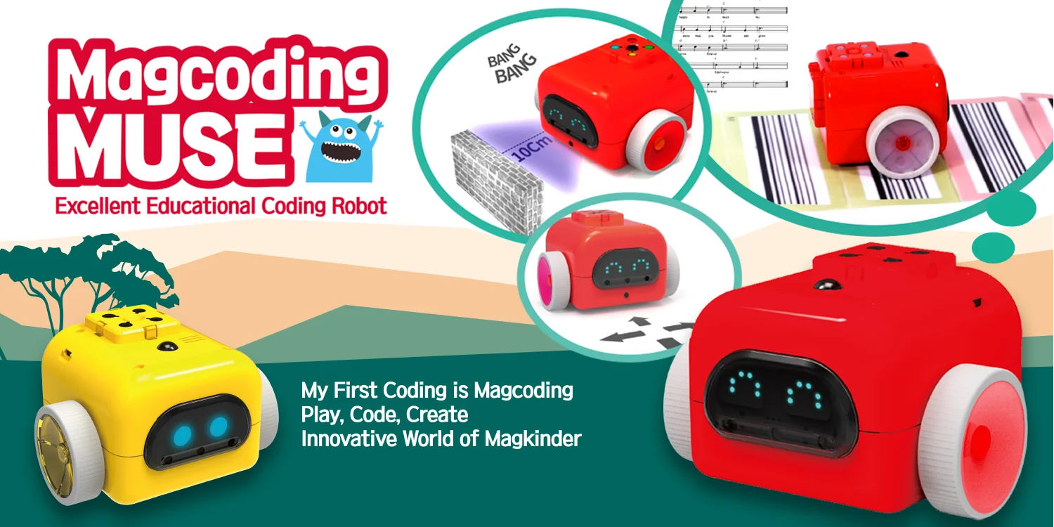 Magcoding Muse кодирующий робот, обучающая игрушка, кодирование для детей-стандартный кодирующий робот, магнитный Набор строительных блоков