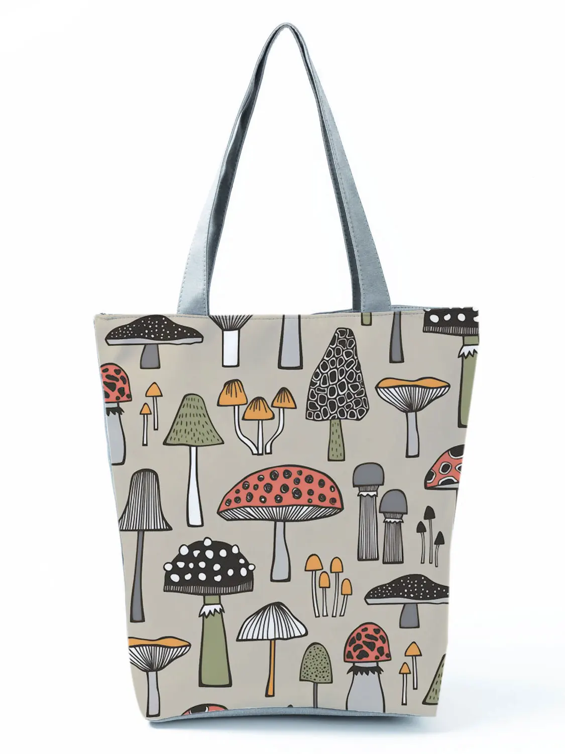 Plant Tote Reusable Shopping Bag Female Custom Pattern Mushroom Printed Handbags Women Floral High Capacity Shoulder Bag 