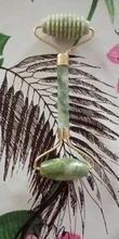 Rodillos de piedra de Jade para masaje Facial, Piedra Rosa de cuarzo Natural, para adelgazar la barbilla, estiramiento Facial, cuidado de la piel