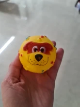 Funny Pet Dog Ball Toy Dog Face Sound Squeaky Toys Soft Rubber Chew Sound Ball Toys