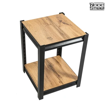 

Bedside stand/coffee table Wood & Steel in loft style, with a shelf for storage, 52 х40x40 cm
