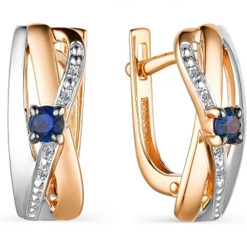 

Alcor earrings with sapphires and diamonds in red gold