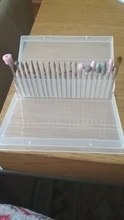 Caja de almacenamiento de plástico con 20 ranuras para broca de uñas, contenedor de cortadores para manicura, accesorios para uñas, herramienta artística