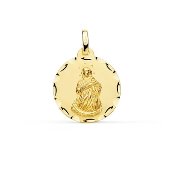 

Medal 18k gold Immaculate Virgin 18mm. Carved edging
