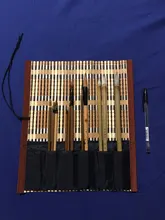 10 Uds bambú chino caligrafía cepillos con pluma conjunto de cortina escribir cepillo herramienta de tinta de caligrafía arte pintura suministrar