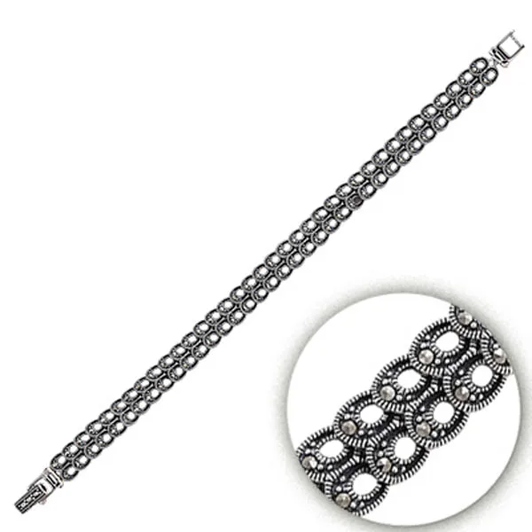 Серебряный 925 пробы Браслет из марказита