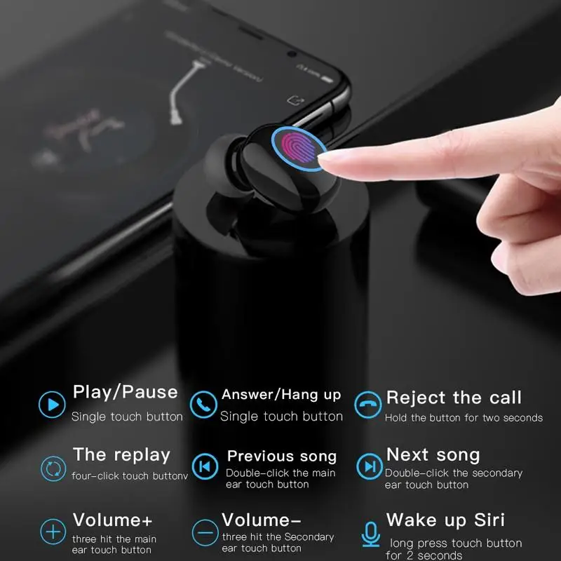 TWS Bluetooth 5 0 гарнитура водонепроницаемые Беспроводные спортивные наушники с