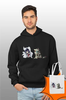 

Angemiel Wear Ahriye Purlin Rengar Black Male Hooded Sweatshirt Bags Kombin