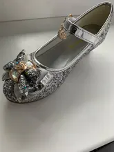 Zapatos de princesa para niñas, zapatillas con flores y brillantina para niñas pequeñas, incluye tacón alto y moño estilo mariposa, en azul, rosa y plata, talla 26-38