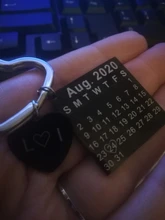 LLavero de calendario personalizado, foto personalizada, fecha de aniversario resaltada con corazón, grabado de fecha especial, regalo