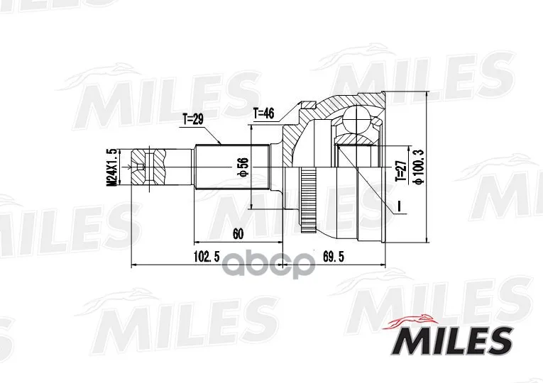 Шрус Nissan Maxima Iii-Iv A32/A33 2.0-3.0 95-07 Нар. Abs Miles Ga20300 Miles арт. GA20300