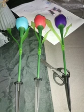 Flower-Lamp Solar-Light Tulip Path Yard Waterproof Garden Outdoor Lawn-Insert Multi-Color
