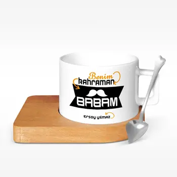 

Personalized My Hero Dad Design Wood Altlıklı Ceramic Cup-1