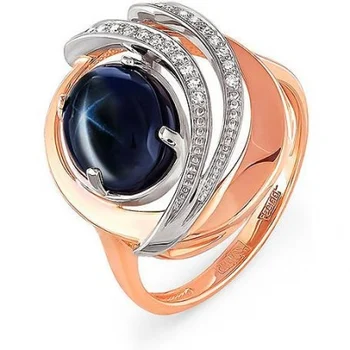 

Kabarovsky ring with sapphire and diamonds in red gold