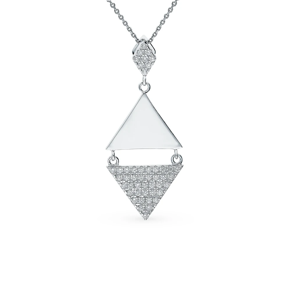 Серебряная подвеска с фианитами SUNLIGHT проба 925