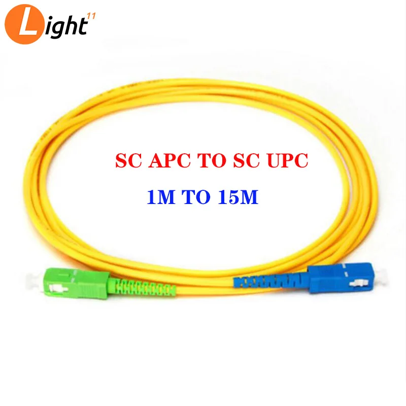 20PCS Jumper SC UPC to APC Single-mode optical fiber Optic patch cord 2.0mm PVC G657A SM FTTH Cable 1m 2m 3m 5m 10m 15m | Мобильные
