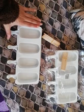 Moldes de silicona para helados, bandeja de cubitos de hielo de 4 celdas, fabricante de paletas de comida seguro, congelador casero, moldes de accesorio de cocina