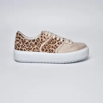 

Women Sneaker Daily Use Lace-Up Shoe (Leopard Pattern)