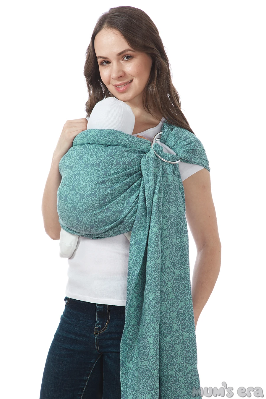 mint Baby sling MUM'S ERA Слинг с кольцами БЛОССОМ Удобный слинг для новорожденных Сумка-кенгуру Фронтальная детская переноска - Цвет: mint
