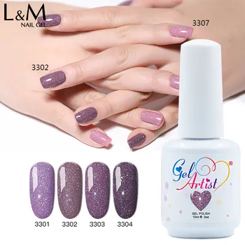 

12 pcs/lot Gelartist Holographic rainbow glitter Sandy Series Gel nail polish Super Shine Sandy uv soak off led gel nail polish